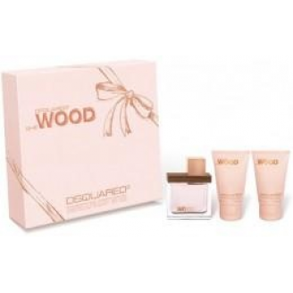 ZESTAW DSQUARED SHE WOOD WODA PERFUMOWANA SPRAY 100ML+BALSAM DO CIALA 100ML+ŻEL POD PRYSZNIC 100ML