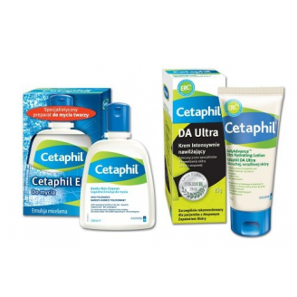 CETAPHIL ZESTAW - ŁAGODNA EMULSJA DO MYCIA 250 ML +  CETAPHIL DA ULTRA KREM INTENSYWNIE NAWILŻAJACY 85 G