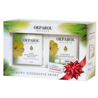 OEPAROL ZESTAW KREM BIOSTYMULUJĄCY PÓŁTŁUSTY + OCHRONNA POMADKA DO UST